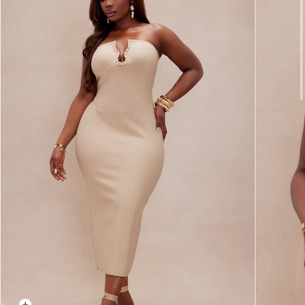 Fashion Nova Brown Ribbed Mykonos dress
